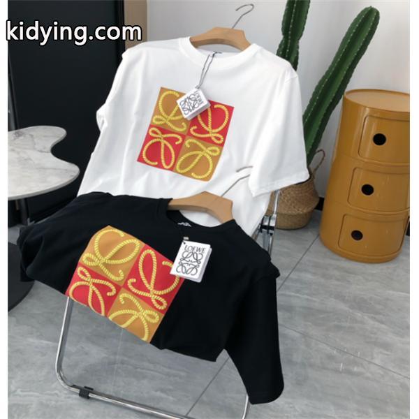 LOEWEロエベ激安 tシャツ半袖 ユニセックス アートな感じ 絶対にオシャレに見える 遊び心溢れる-0