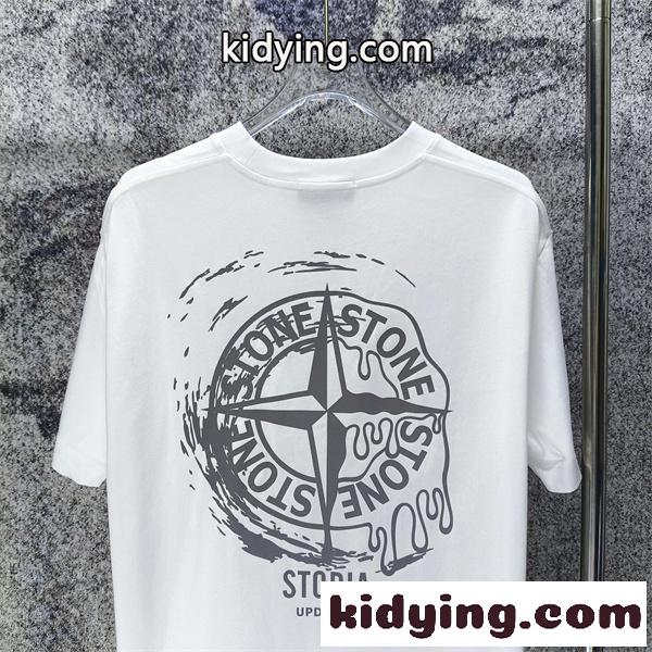 クルーネックTシャツ ミニロゴデザイン 都会派カジュアル STONE ISLAND ストーンアイランド コピー Tシャツ 普段使い 好評アイテム-9
