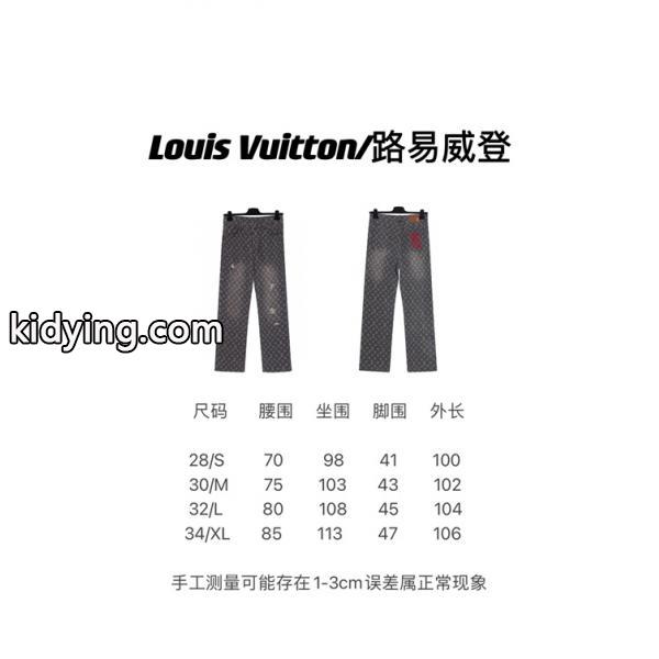 入手困難 上質 モノグラム プリント LOUIS VUITTON ルイヴィトン コピー デニムパンツ-8