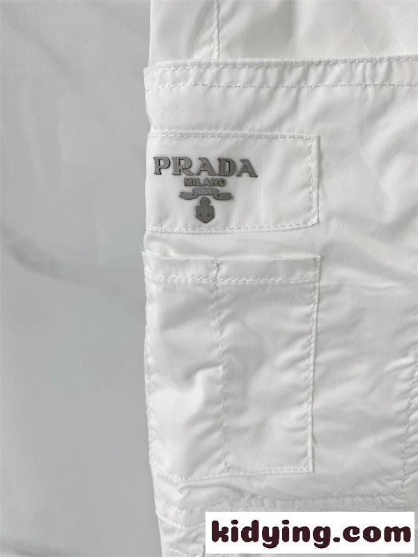 黒色白色PRADA プラダカーゴショーツコピー高密度・防シワナイロン生地極簡ラインが夏カジュアル-4