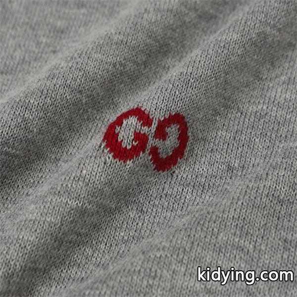 グッチ 偽物 カラフルGG刺繍 グレー クルーネック ニット セーター レディース GUCCI-1