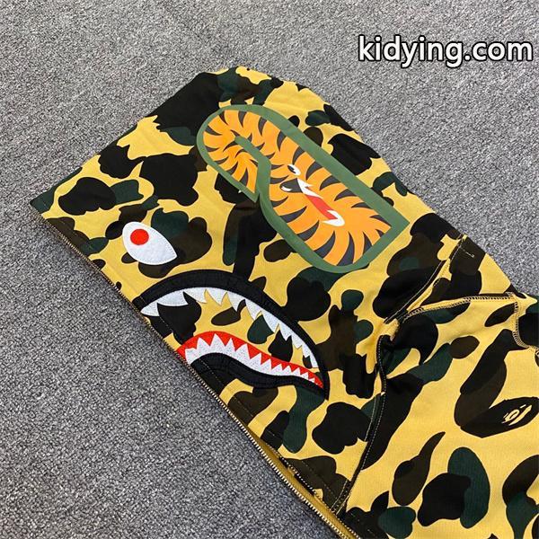 BAPE スーパーコピー 秋冬ストリートトレンド 定番 カモフラージュ シャーク 連帽 ジップアップ ベイプ-5