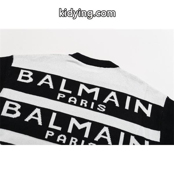 グリーン 满印ロゴ ニットセーター バルマン BALMAIN スーパーコピー 秋冬カラフルトレンディ-7