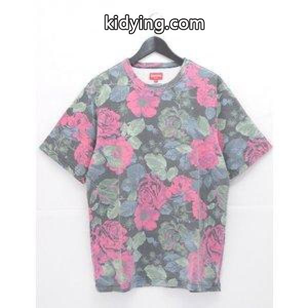 シュプリーム SUPREME Tシャツ 黒 ピンク 黄緑 M トップス 半袖 丸首 総柄 プリント コットン FLOWERS T 2018SS メンズ【中古】【ベクトル 古着】 :114-201807130139:ブランド古着販売のベクトル - 通販ショッピング-0