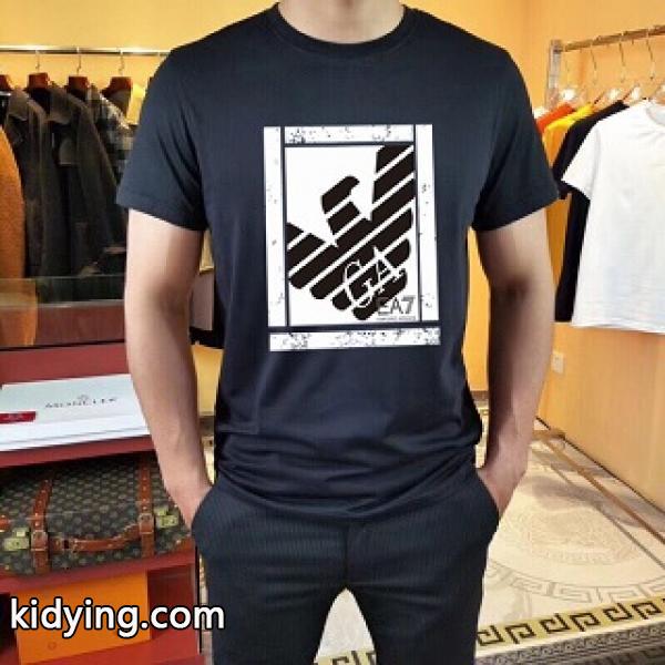 リニューアルバージョン入荷 ARMANI アルマーニ tシャツ コピー メンズ ロゴプリント ブラック、ホワイト-0