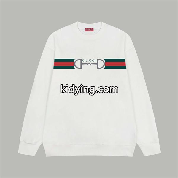 GUCCI コピー グリーンレッドストライプ ホワイト グッチ パーカー ユニセックス 人気定番-0