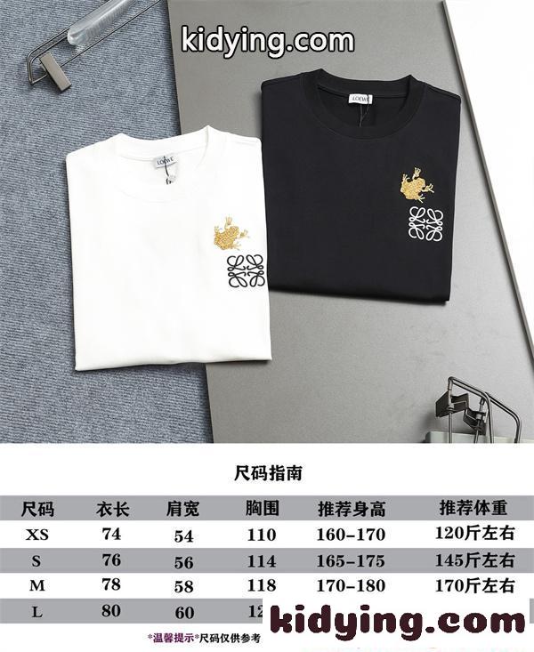 人气上昇 ブラック 刺繍 モードストリート 半袖Tシャツ LOEWE ロエベ コピー-9
