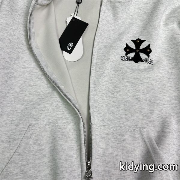 ジップ CHROME HEARTS クロムハーツ コピー パーカー ブラック 控えめ トレンド 売れ筋-6