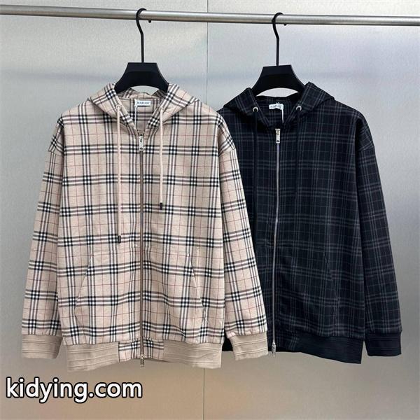 人気爆発！2025秋冬必須 ベージュ＆ブラック チェックジップパーカー バーバリー コピー BURBERRY-0