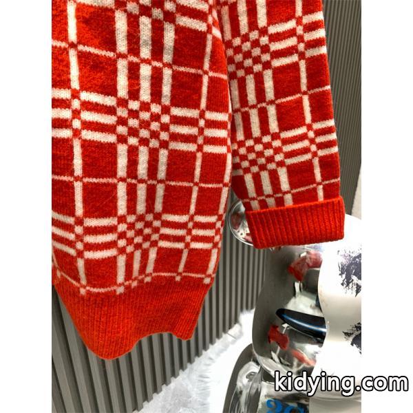 存在感抜群 秋冬華やか レッド チェック BURBERRY バーバリー コピー ニット カーディガン-7