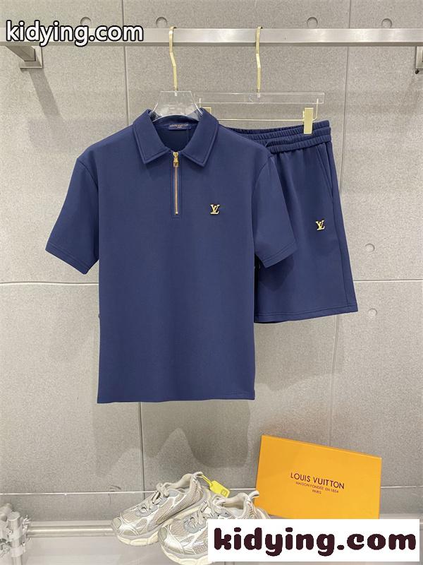 2026ss春夏 ☆☆ルイヴィトンセットアップコピー LOUIS VUITTONコットン100% 半袖Tシャツ&ショーツ カジュアル-1