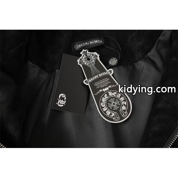CHROME HEARTS 偽物 シンプル 上質 スエードジャケット ワンポイントクロス クロムハーツ-1