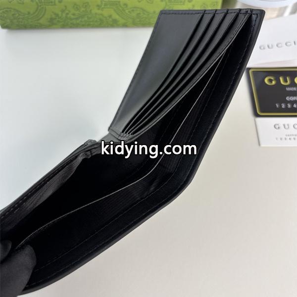 グッチ 偽物 二つ折り財布 マーモント GGロゴ型押し ブラックレザー メンズ人気モデル GUCCI-1