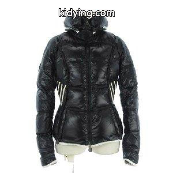 モンクレール MONCLER ダウン ジャケット スリム ボリュームカラー ライン パイピング ナイロン 黒 白 0 アウター ☆AA& レディース【中古】【ベクトル 古着】 :002-901711100029:ブランド古着販売のベクトル - 通販ショッピング-0