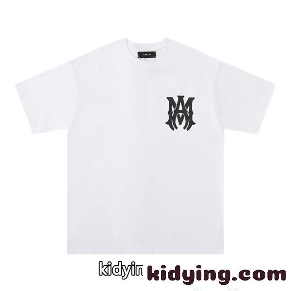 アミリ AMIRI コピー Tシャツ 半袖 メンズ バックロゴ フロントロゴ プリントT クルーネック ブラック ホワイト ストリート系-1