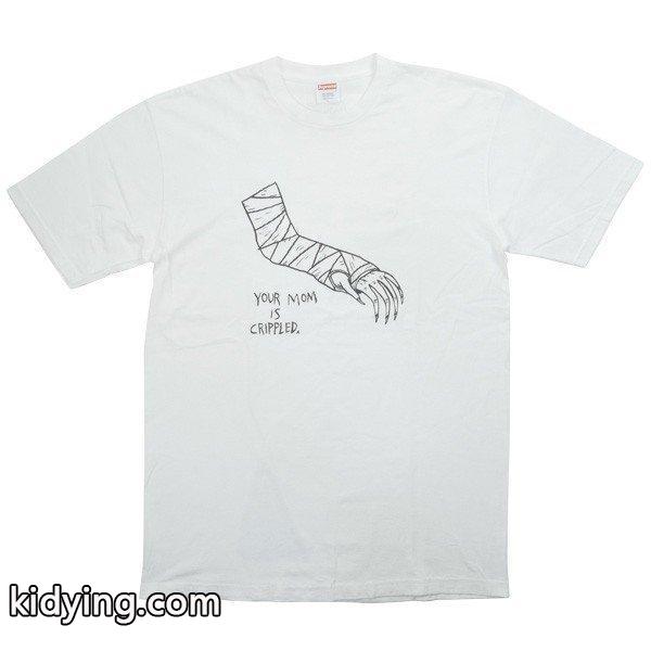 シュプリーム SUPREME ×Neck Face Your Mom is Crippled Tee Tシャツ 白 良い品 通販-0
