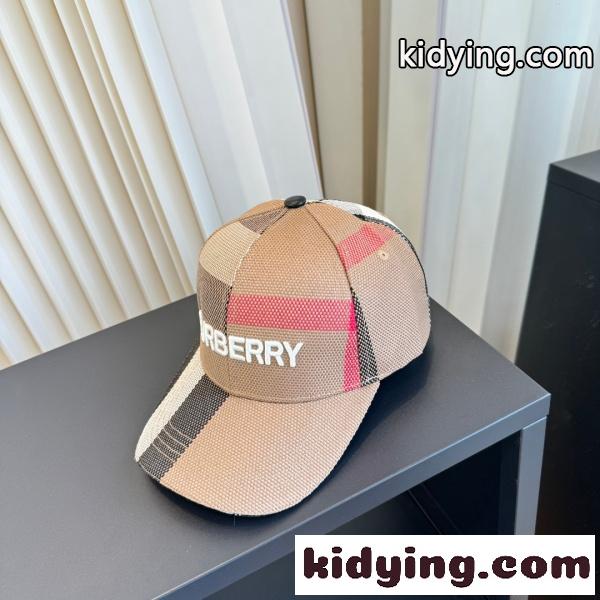 BURBERRY バーバリー 2026 クラシックチェックロゴ刺繍ベースボールキャップ ユニセックス サマーキャップ-3