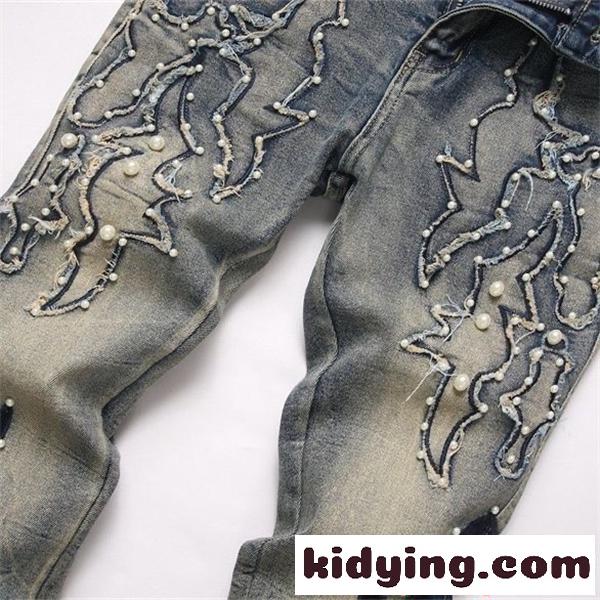 アミリ スーパーコピー デニムパンツ 刺繍 AMIRI スリムシルエット スタイリッシュ 高見え モード系-5