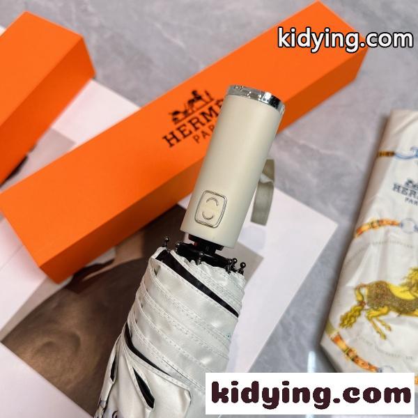 2026新作 HERMES エルメス 激安 折りたたみ傘 晴雨兼用 全自動 UVカット 遮熱 軽量 ワンタッチ ギフトBOX付き-2