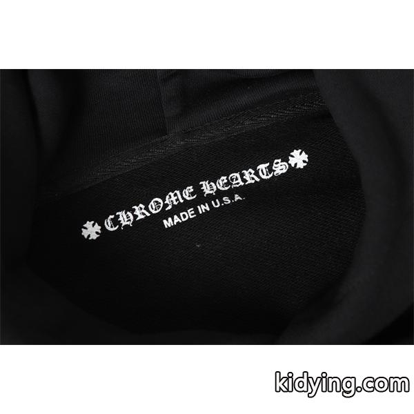 プレミアム感 ブラック ピンクフラワー刺繍 抜群 防寒仕様 2025秋冬定番 クロムハーツ コピー Chrome Hearts パーカー-2