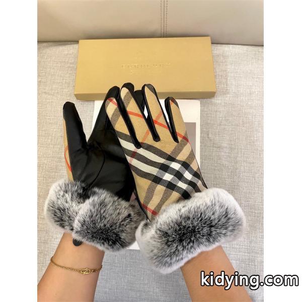 高級志向 保温効果 ベージュ チェック BURBERRY バーバリー コピー グローブ 冬外出向け-6