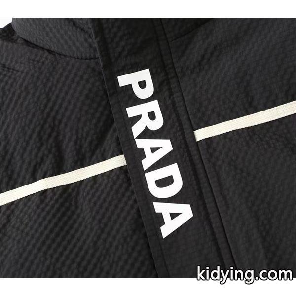 最新作 ブラック Prada プラダ ラインデザイン 防風 機能性 偽物 ダウンジャケット 保温性 高級-3
