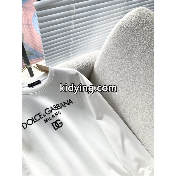 DOLCE & GABBANA コピー 秋冬 お洒落 ブラック × ホワイト 2 色 大ロゴ 円领 スウェット ドルチェ & ガッバーナ-5