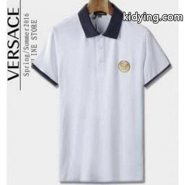 人気セール格安の4色選択可能の男性夏半袖Tシャツ服 VERSACE ヴェルサーチ ポロシャツ_ヴェルサーチ VERSACE_ブランド コピー 激安(日本最大級)-3