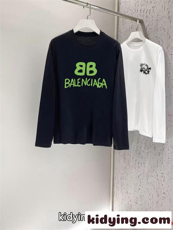 人気バレンシアガ ロングtコピーBALENCIAGA 激安通販2026お洒落黒色ホワイト色-1