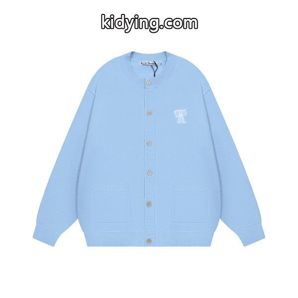 ライトブルー × ブラック カーディガン ストゥディオズ Acne Studios コピー 秋冬清潔感のある 人気-4