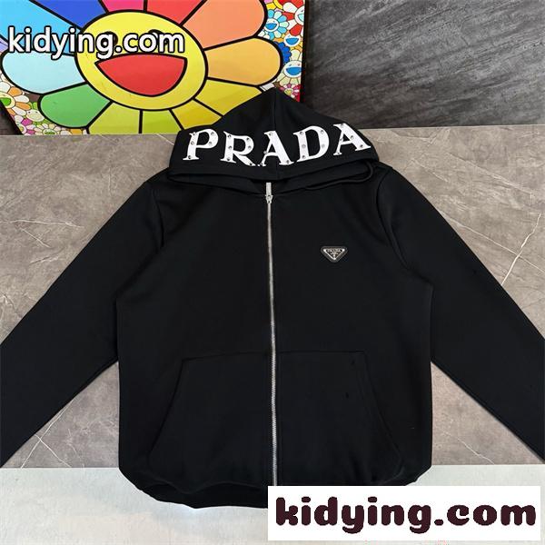 争奪人気 上質ミニマル 快適フーディー PRADA プラダ コピー ジップパーカー-9