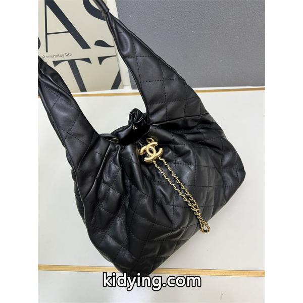 CHANEL ブラックレザー チェーンアクセント シャネル ハンドバッグ コピー 1S3252 レディース エレガント-2