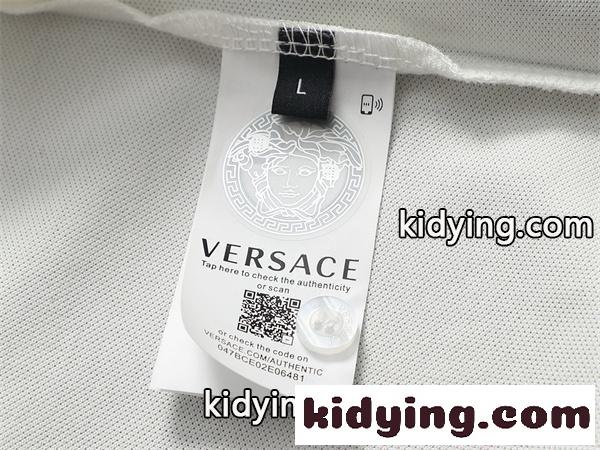 上品 VERSACE ポロシャツ ブラック ヴェルサーチ コピー 半袖 ラグジュアリー きれいめ 高見え-0