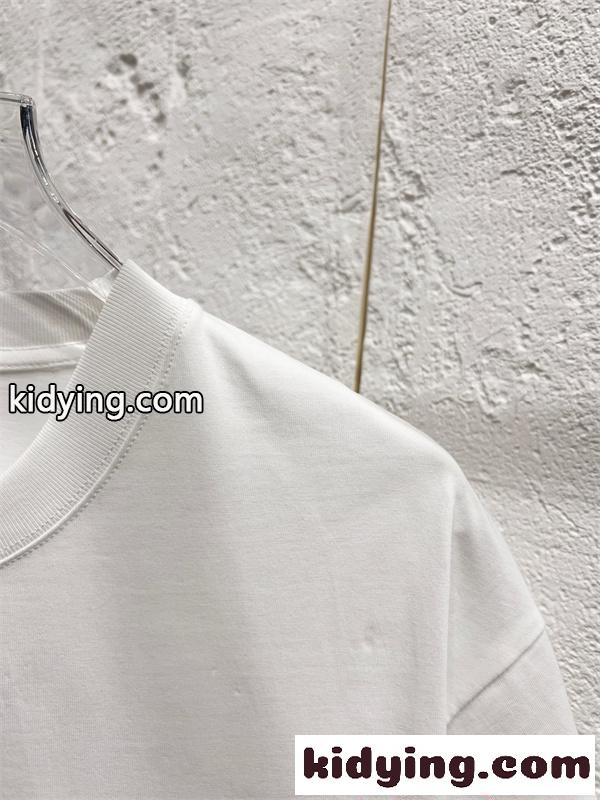 白Tシャツ 半袖 バレンシアガ コピー ピンク 手描き風 Balenciaga シンプル ストリート グラフィティ風-1