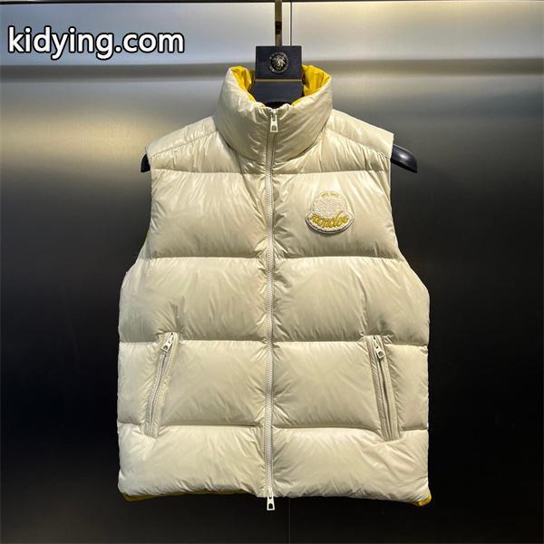 Moncler 冬の息抜き ホワイト 光沢感豊富 インナーカラーアクセント モンクレール コピー ダウンベスト-0