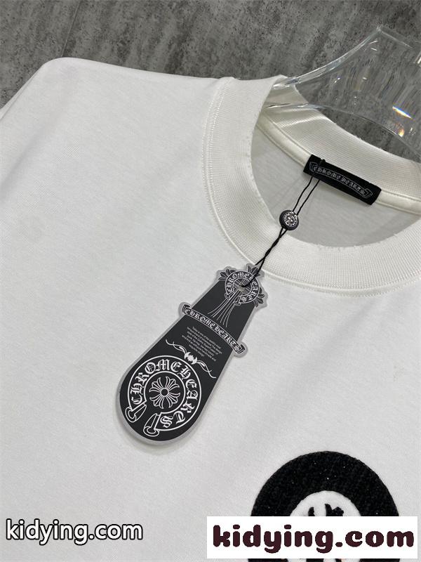 洗練 ホワイト 半袖 Tシャツ ワンポイント CHROME HEARTS ミニマル 大人カジュアル クロムハーツ コピー-3