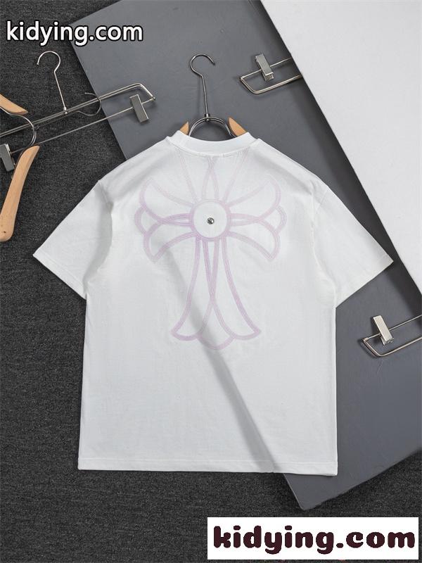 話題 刺繍 ブラック 半袖 CHROME HEARTS Tシャツ アート感 個性 ストリート クロムハーツ コピー-2