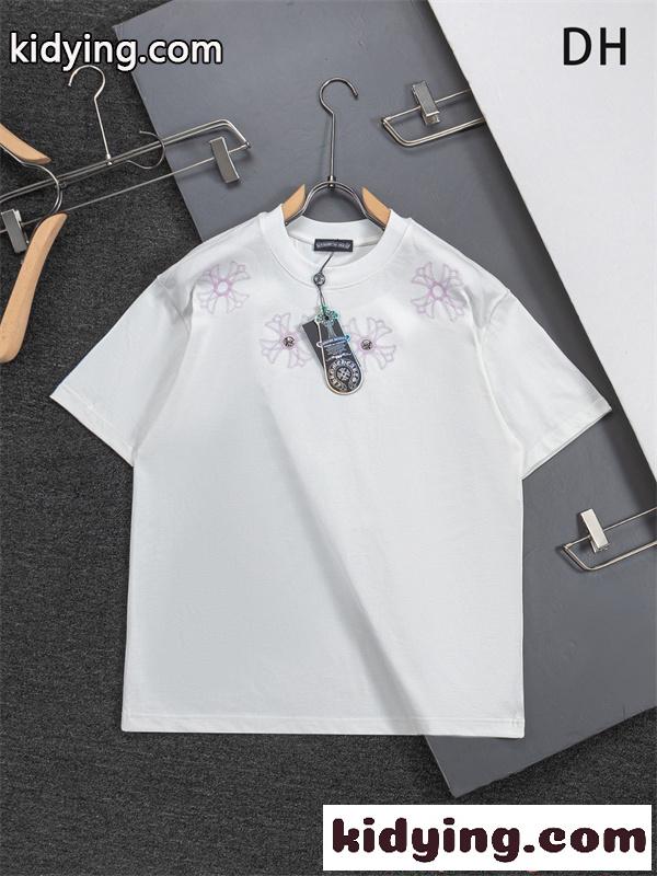 話題 刺繍 ブラック 半袖 CHROME HEARTS Tシャツ アート感 個性 ストリート クロムハーツ コピー-1