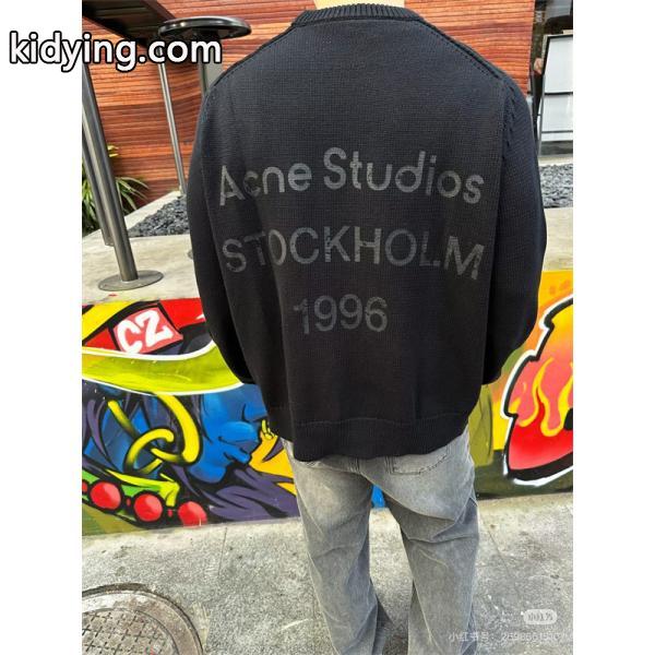 ACNE STUDIOS アクネ ストゥディオズ コピー 売れ筋 グレー ロゴ ハーフネック スウェット 上質-1