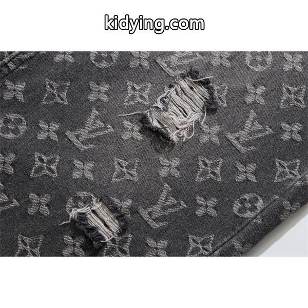 入手困難 上質 モノグラム プリント LOUIS VUITTON ルイヴィトン コピー デニムパンツ-4