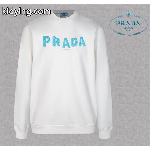 冬新作 ブラック ブルーロゴデザイン エレガント スタイリッシュ コピー スウェット Prada プラダ-0