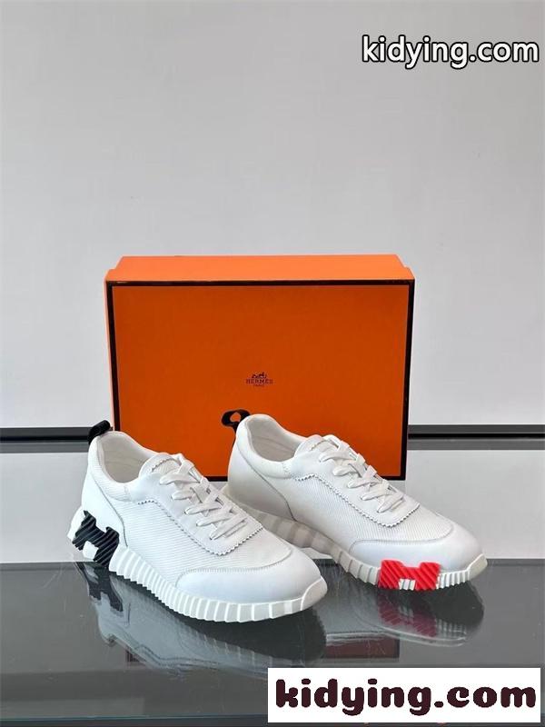 スニーカー メンズ 軽量設計 HERMES 通気メッシュ 厚底ソール エルメス コピー クッション性-3