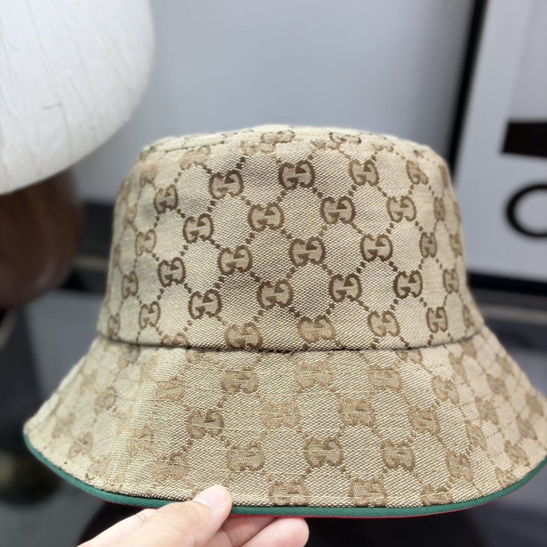 2026新作UVカットグッチバケットハットコピー折りたたみ可能！夏のアウトドアに最適な-3