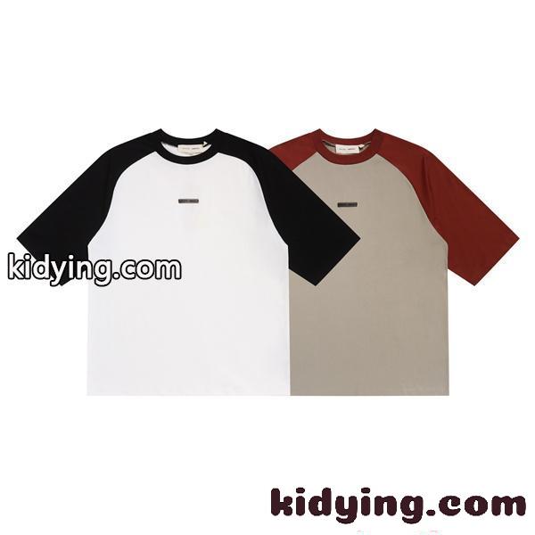 エッセンシャルズ コピー 半袖Tシャツ ESSENTIALS カジュアル バイカラー スポーティー ゆったり トレンド感-0
