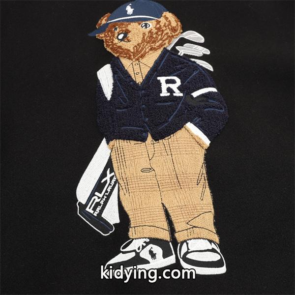 POLO RALPH LAUREN コピー 秋冬復古高級 ブラック × ホワイト ディテール豊富 ベースボールジャケット ポロラルフローレン-2