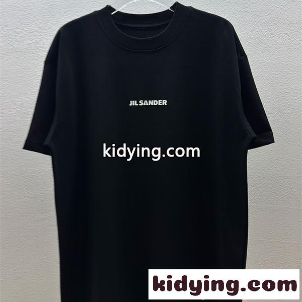 期間限定 ダブルロゴ ジルサンダー Tシャツ ホワイト 半袖 コントラストプリント JIL SANDER コピー-1