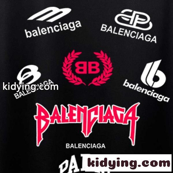 2026春夏新作BALENCIAGA コピー マルチロゴプリント半袖Tシャツホワイト個性派デザイン-11