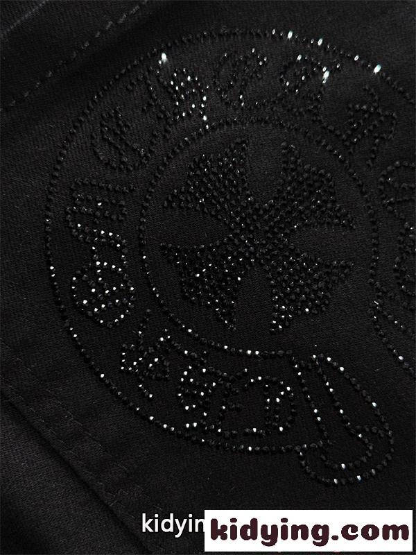 CHROME HEARTS  モード ブラックジーンズ 背面クロス装飾 個性派 ストリート クロムハーツ スーパーコピー-2