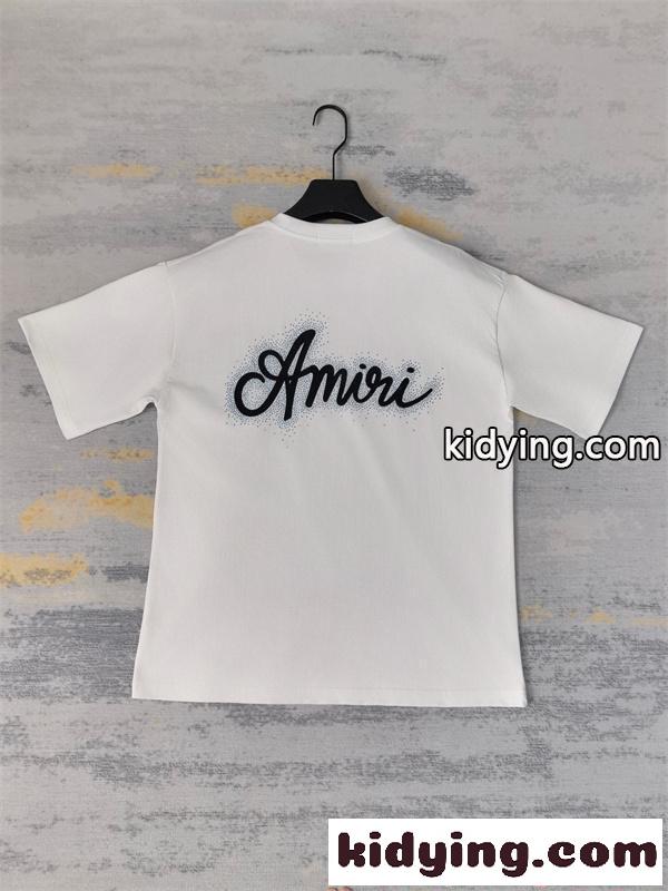 アミリ コピー AMIRI ミニマル ポイント刺繍 半袖Tシャツ メンズ レディース兼用 シンプル 上質-1
