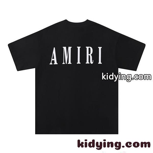 アミリ AMIRI コピー Tシャツ 半袖 メンズ バックロゴ フロントロゴ プリントT クルーネック ブラック ホワイト ストリート系-4